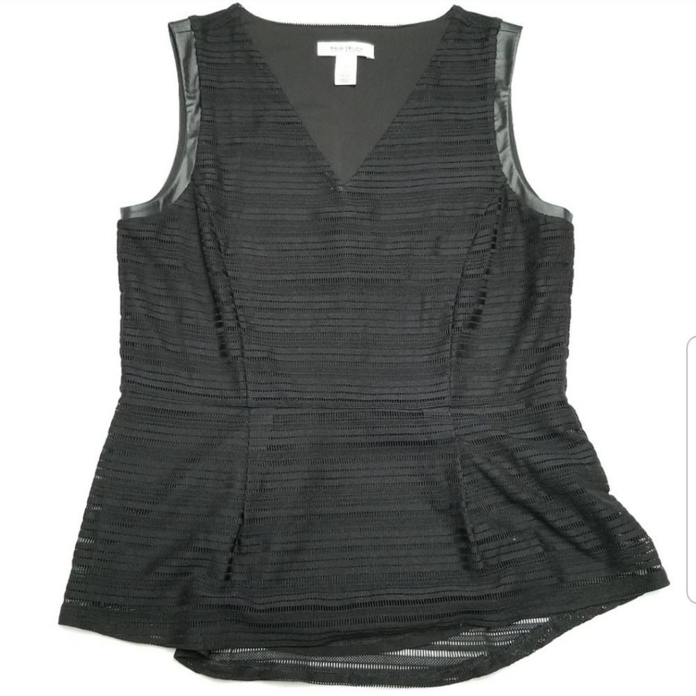 WHBM Black V-neck Blouse